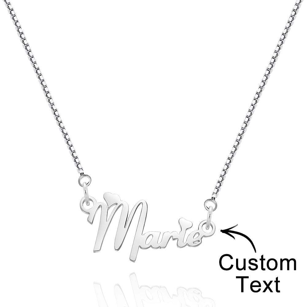 Custom Engraved Anniversary Plaque Silver Necklace Gift to Her - soufeeluk
