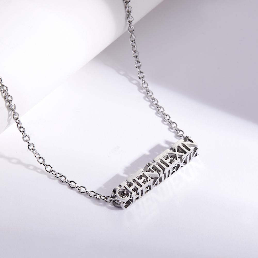 Custom Engraved Necklace Three-dimensional Name Necklace Gift for Women - soufeeluk