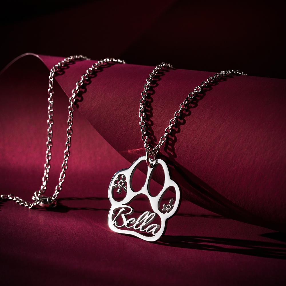 Custom Engraved Necklace Dog Claw Letter Necklace Gift for Her - soufeeluk