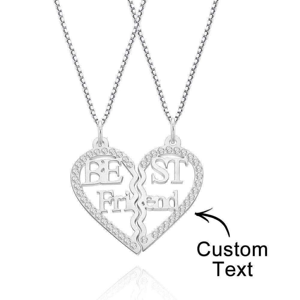 Custom Engraved Necklace Heart Shaped Couple Necklace Gift for Lovers - soufeeluk