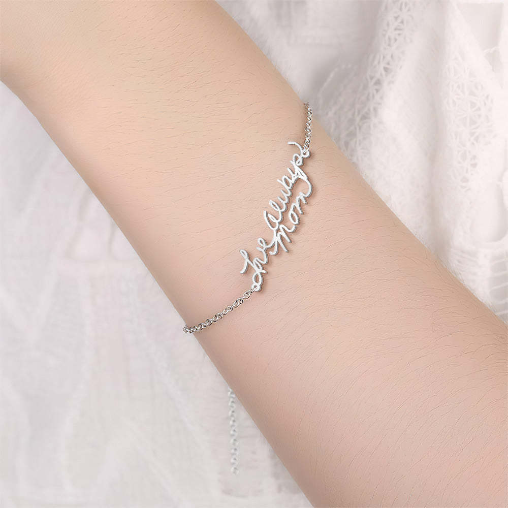 Personalised Photo Handwriting Bracelet Memorial Custom Keepsake Gift for Mom Girlfriend Family - soufeeluk