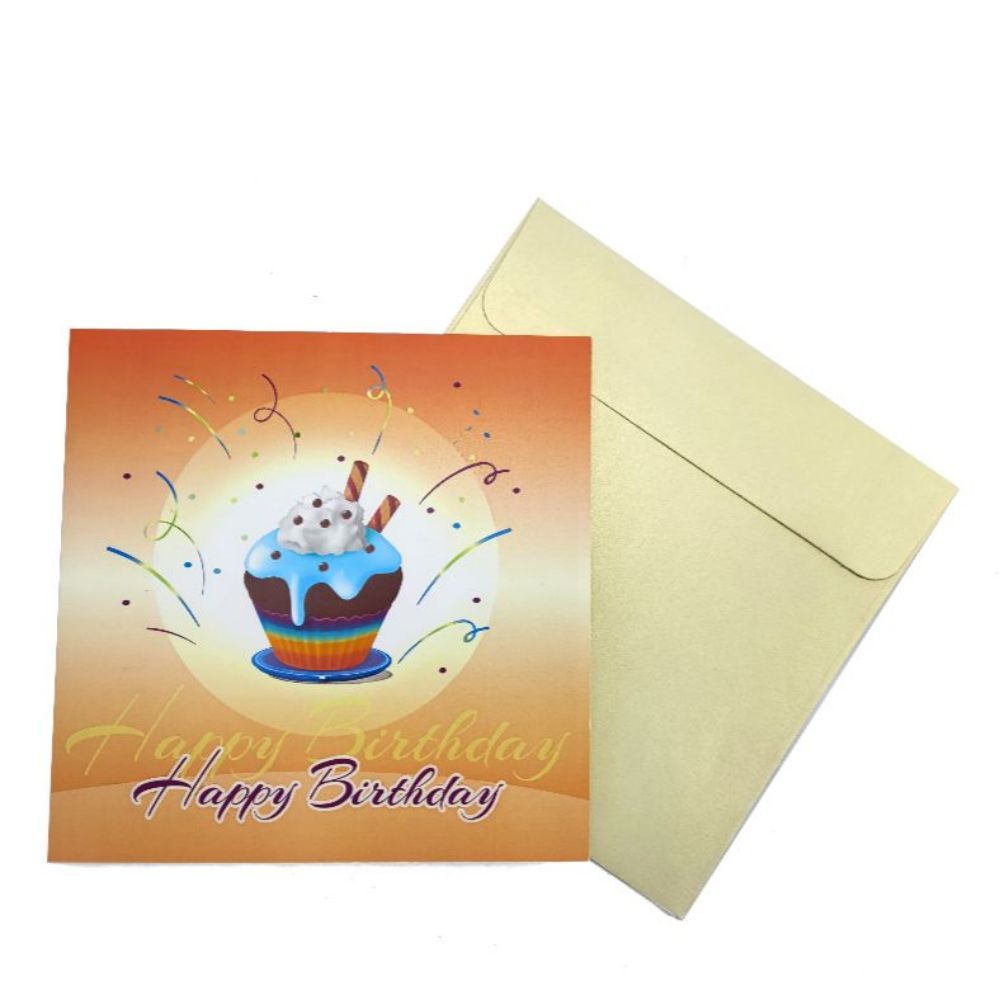Happy Birthday Pop Up Card Cup Cake 3D Pop Up Greeting Card - soufeeluk