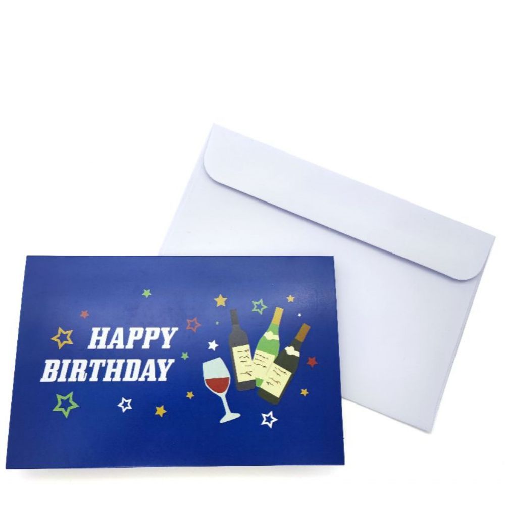 Happy Birthday Pop Up Card Wine 3D Pop Up Greeting Card - soufeeluk