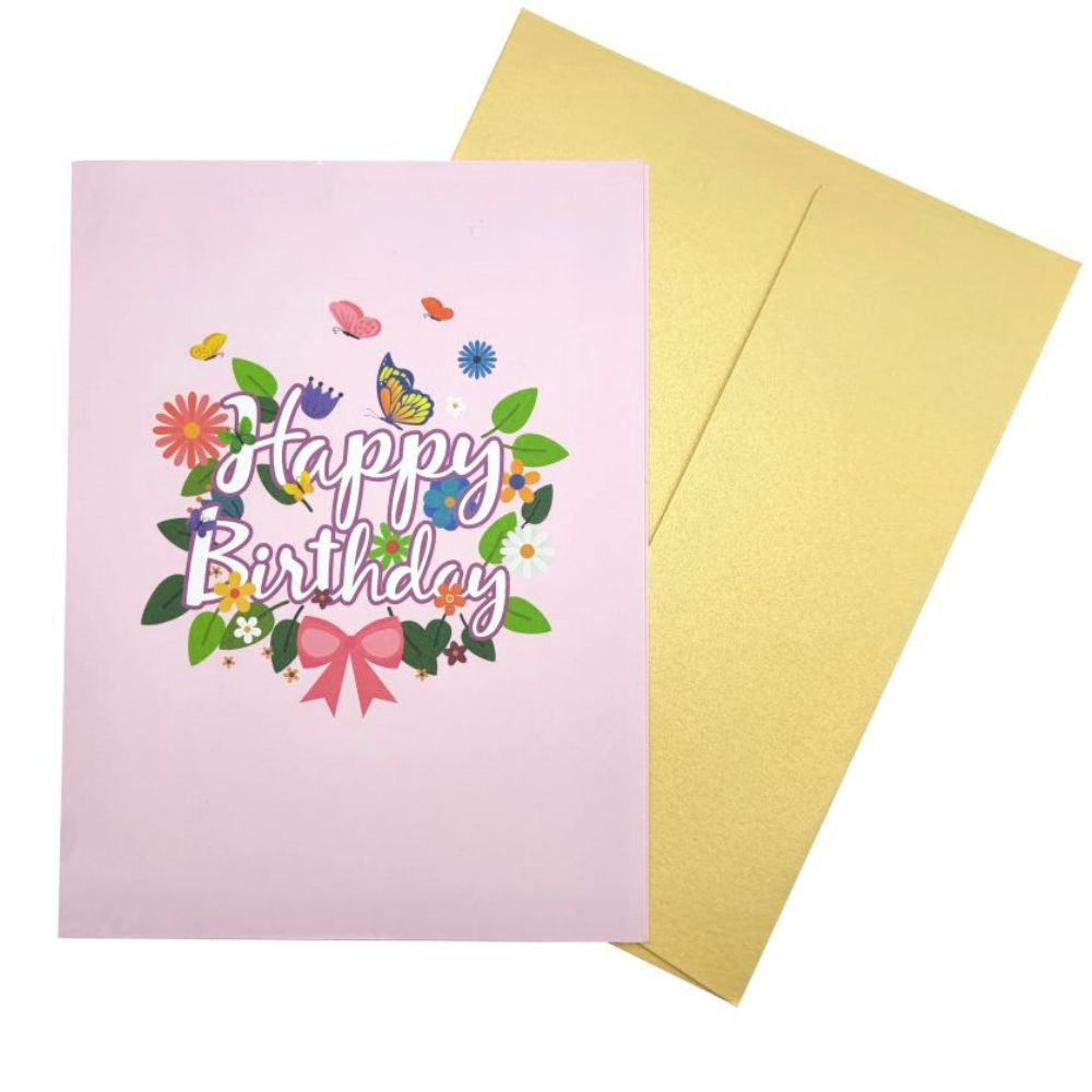 Happy Birthday Pop Up Card Flowers 3D Pop Up Greeting Card - soufeeluk