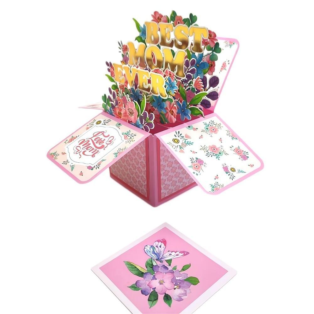 Mother's Day Pop Up Box Card Best Mom 3D Pop Up Greeting Card - soufeeluk