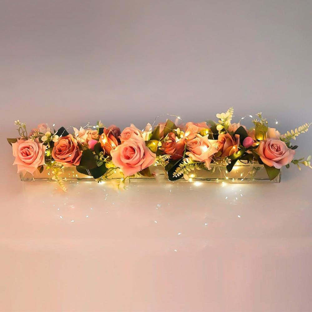 Clear Acrylic Flower Vase Rectangular Floral Centerpiece for Dining Table Unique Flower Vases for Home Decor or Weddings - soufeeluk