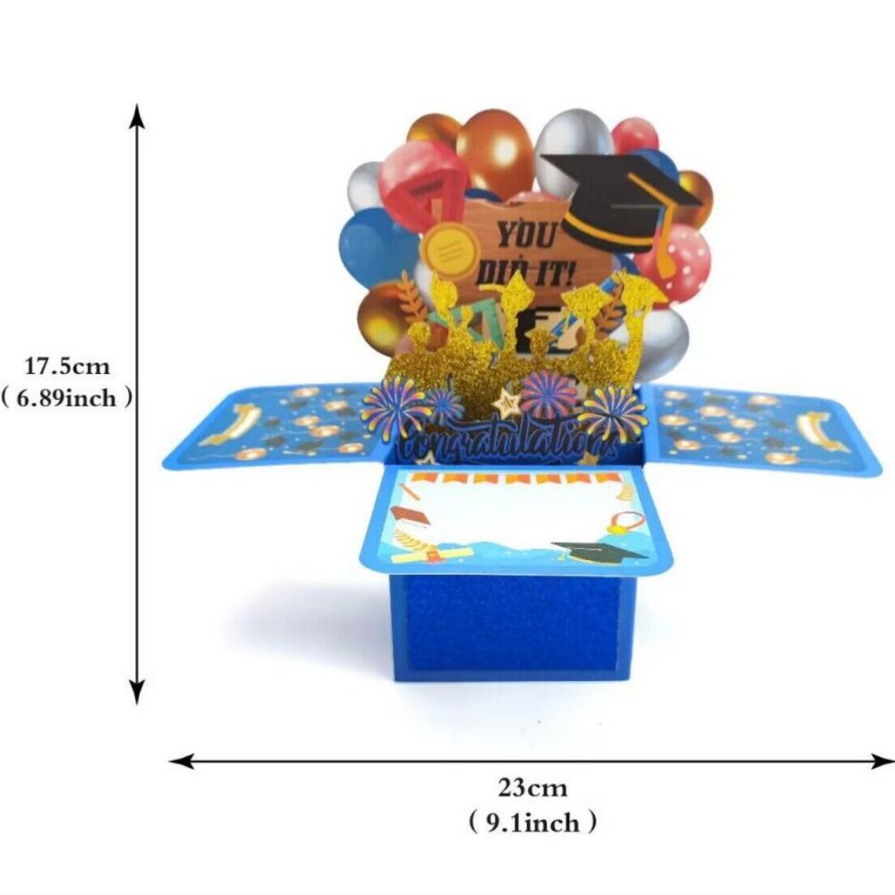 Congratulations 3D Pop Up Box Card Graduate Greeting Card - soufeeluk