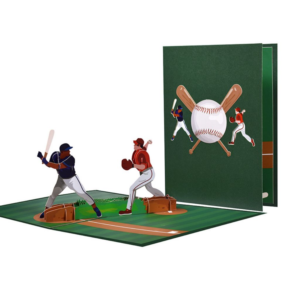 Father's Day 3D Pop Up Card Baseball Game Greeting Card - soufeeluk