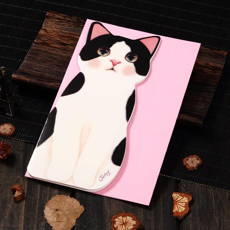 Birthday Greeting Cards Lovely Cartoon Various Cats Gift Cards for Kids