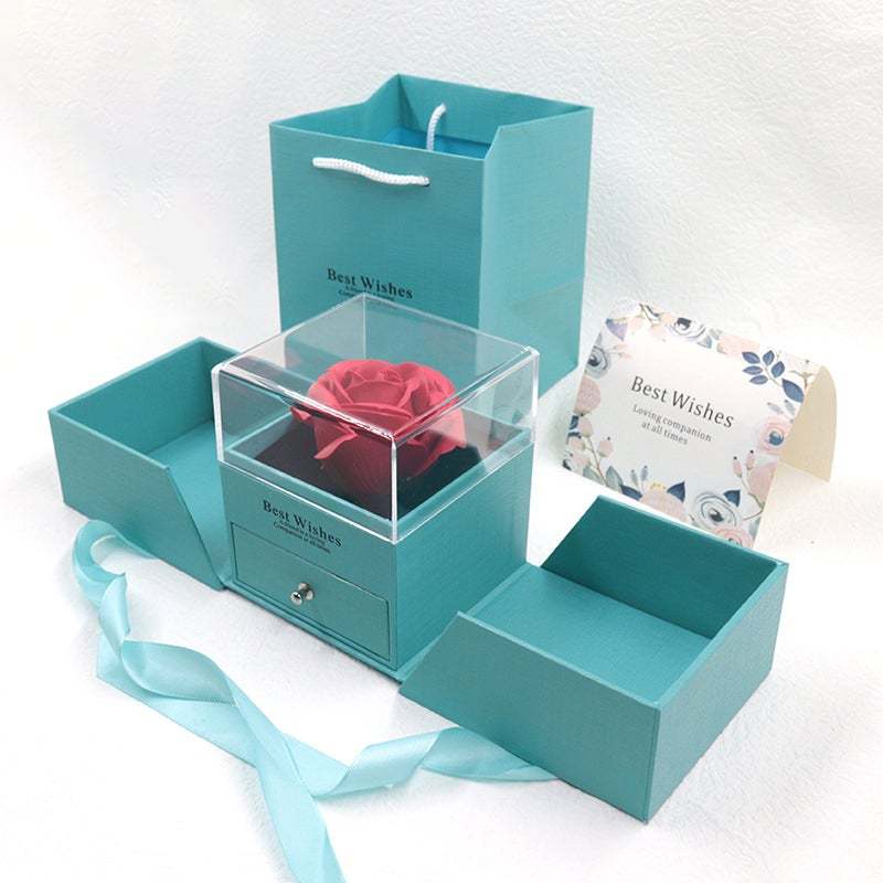 Preserved Flower Jewelry Box Valentine's Day Rose Box Gift for Love - soufeeluk