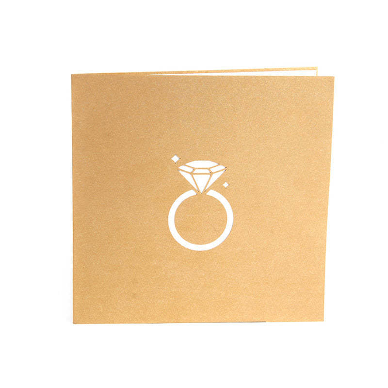 Creative Diamond Ring Wedding Greeting Card 3D Pop-up Greeting Card - soufeeluk