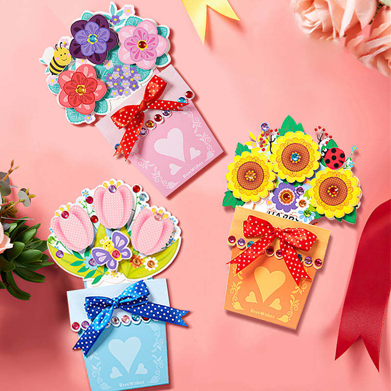 Exquisite Greeting Card Mother's Day Three-dimensional Flower Gifts - soufeeluk