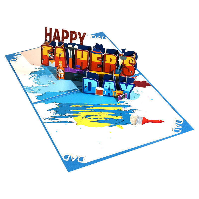 3D Pop Up Card Happy Father's Day Greeting Card Gift for Dad - soufeeluk