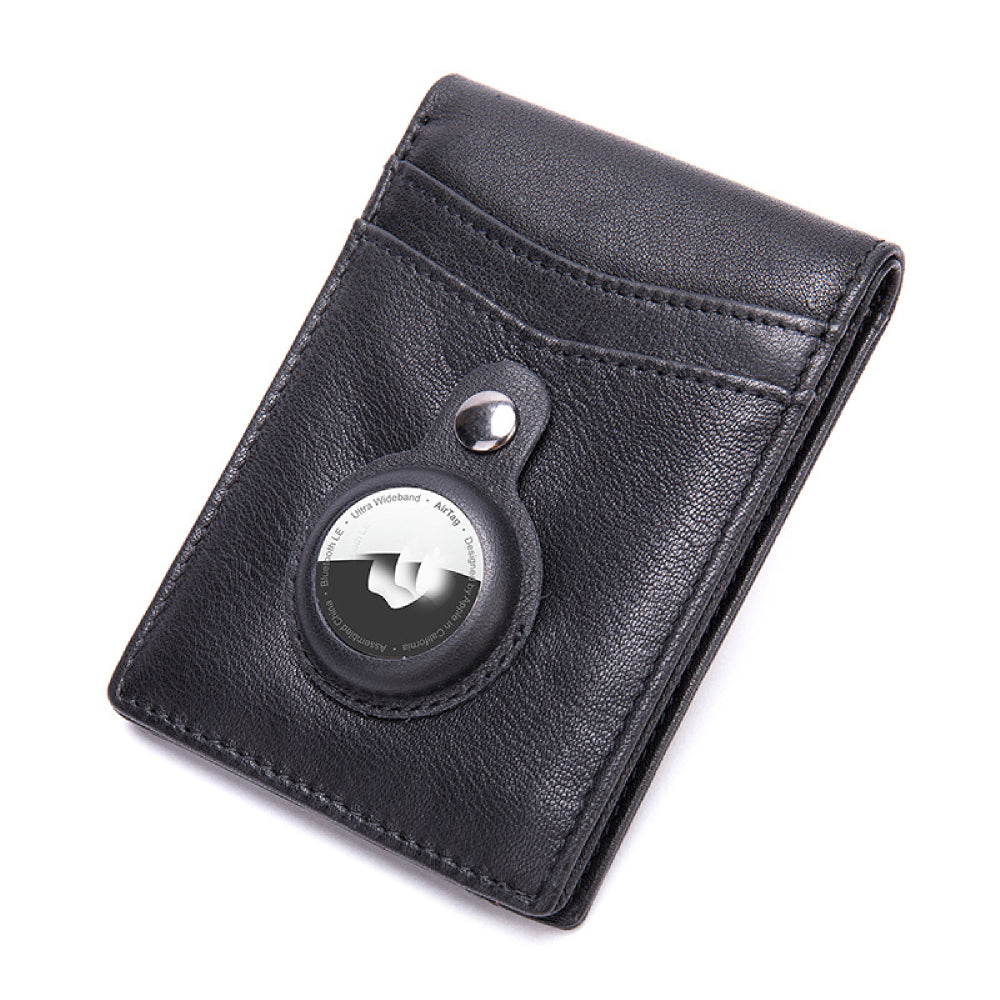 Airtag Men's Wallet Vintage Card Holder Leather Money Clip - soufeeluk