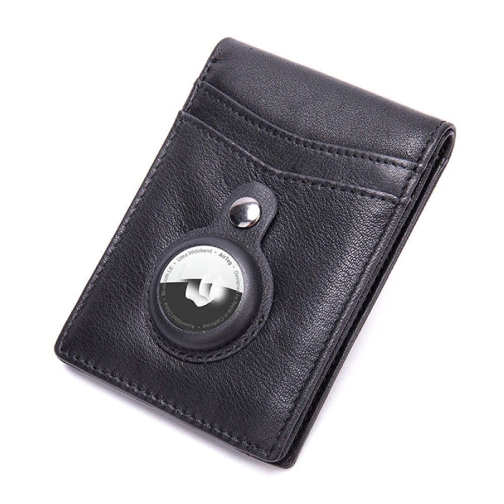 Airtag Men's Wallet Vintage Card Holder Leather Money Clip - soufeeluk