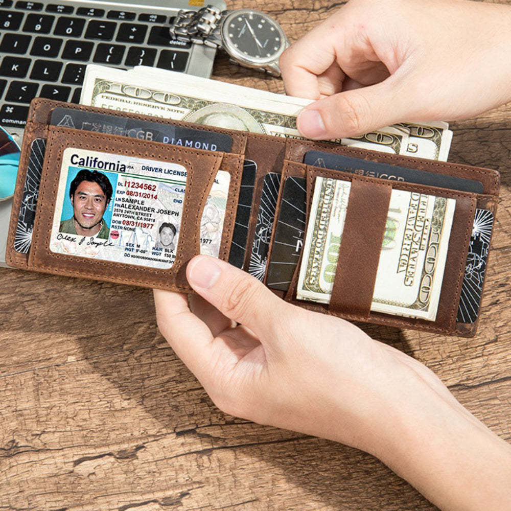 Airtag Men's Wallet Vintage Card Holder Leather Money Clip - soufeeluk