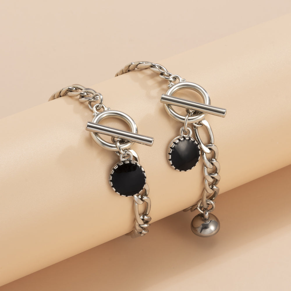 Magnetic Couple Bracelet Set Punk Design Valentine's Day Gift for Couples - soufeeluk