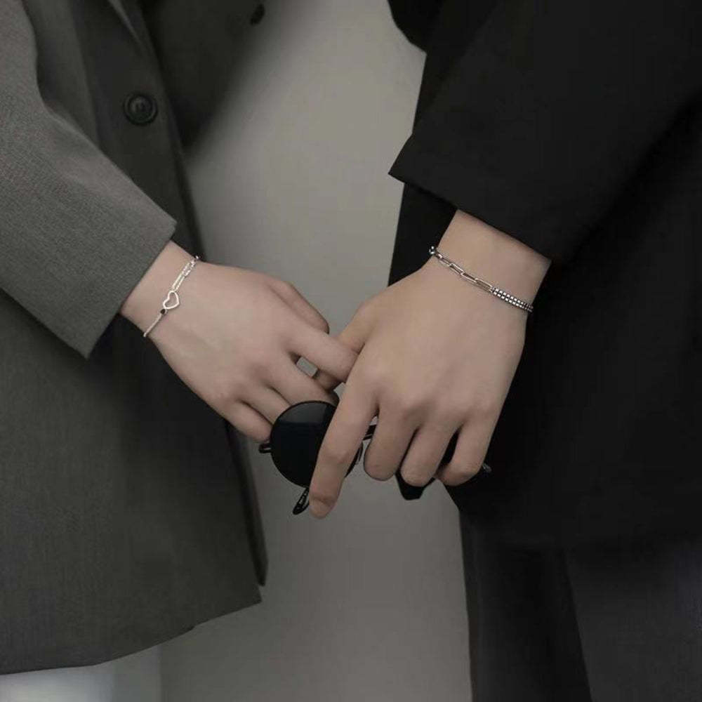 Magnetic Couple Sweet Heart Shape Bracelet Set Valentine's Day Gift for Couples - soufeeluk