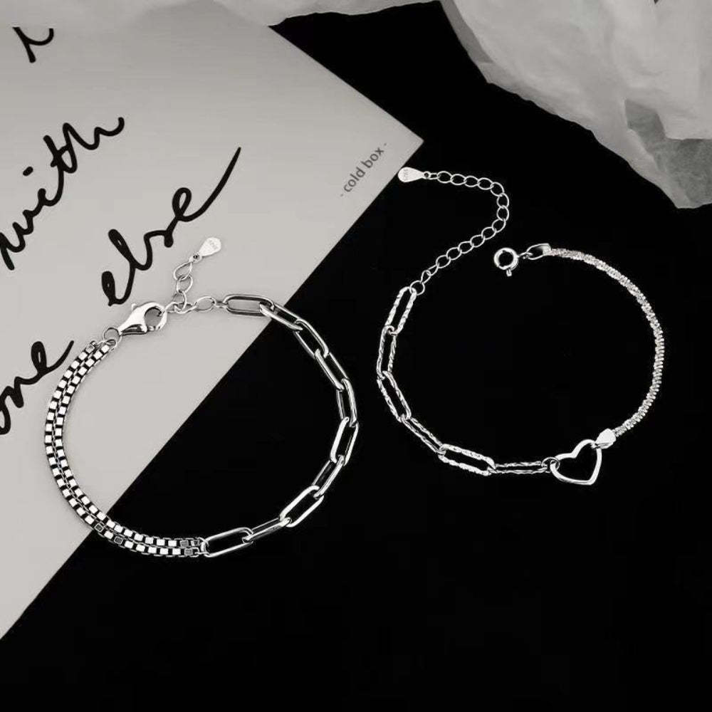 Magnetic Couple Sweet Heart Shape Bracelet Set Valentine's Day Gift for Couples - soufeeluk