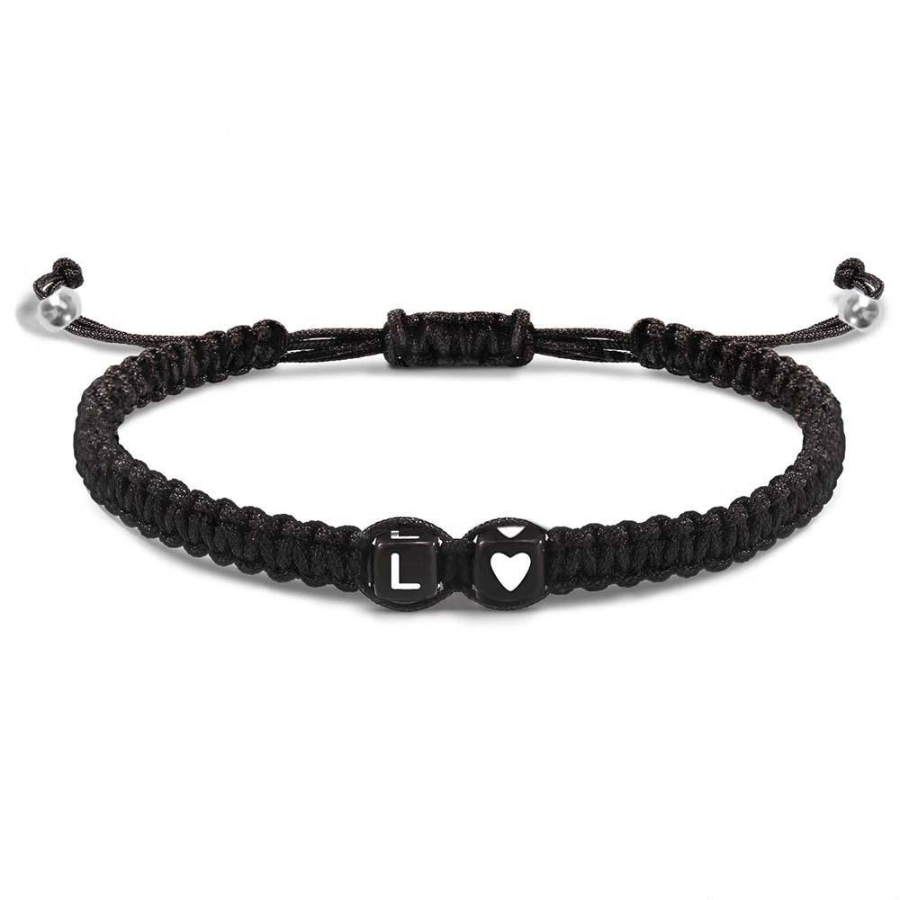 Alphabet Bracelet Heart Shape Braided Explosive Gifts - soufeeluk