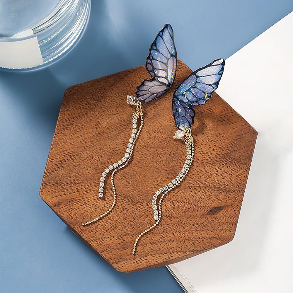 Acrylic Butterfly Statement Drop Earrings - soufeeluk