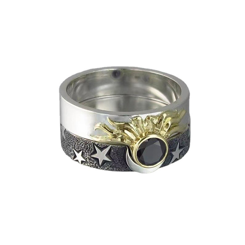 Sun and Moon Matching Rings Couples Ring Jewellery Gift for Lovers - soufeeluk