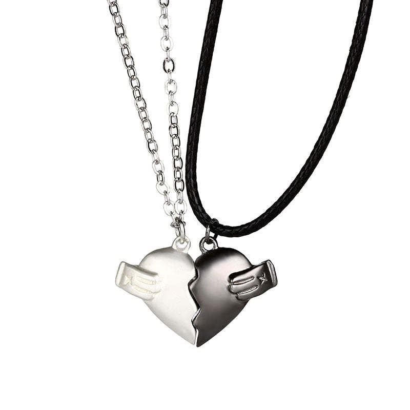 Heart Shaped Alloy Necklace couple Necklace Gift for Her - soufeeluk