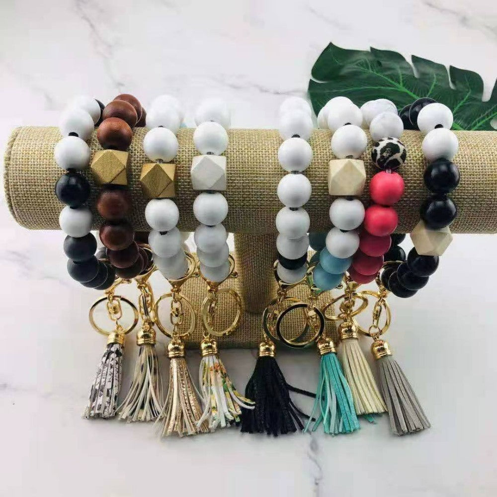 Silicone Key Ring Bracelets Wristlet Keychain for Women - soufeeluk