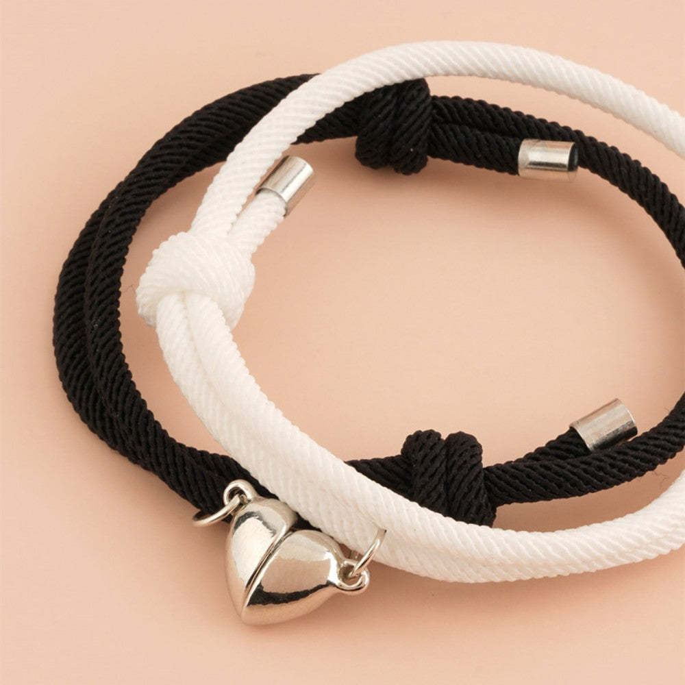 Heart-Shaped Magnetic Buckle Bracelet Adjustable Bracelets Gift for Couple - soufeeluk