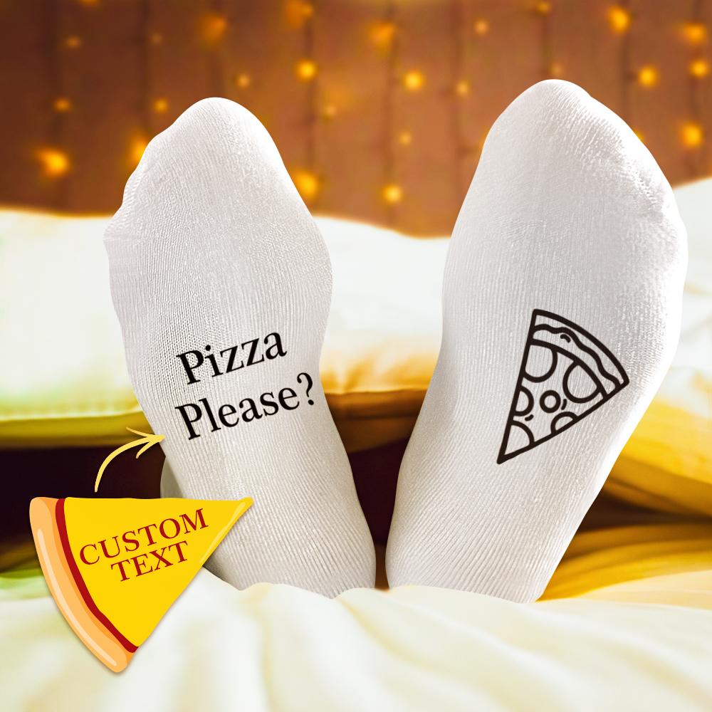 Custom Socks Custom Personalised Engraved Socks with Your Text And Pizza Picture