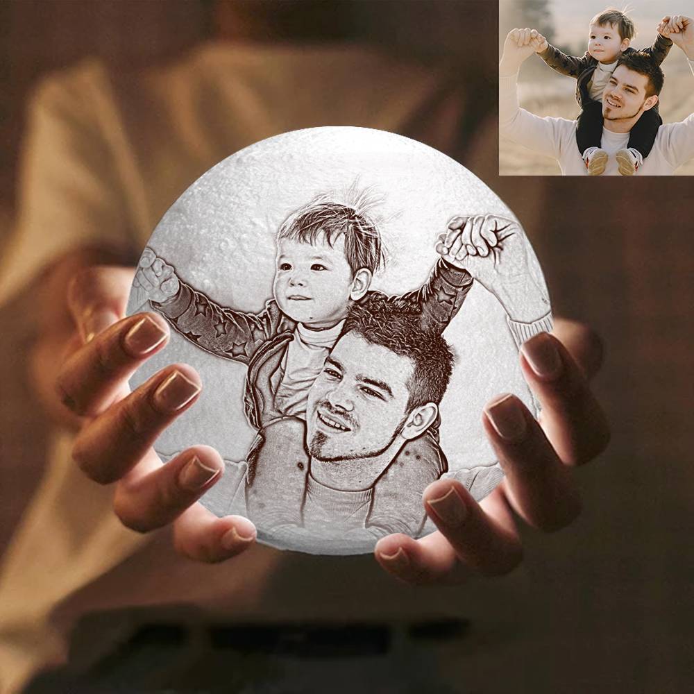 Custom Magic 3d Printing Moon Light Photo Engraved for Mom Touch Two Colors 10*20cm