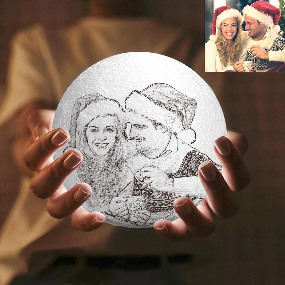Photo Moon Lamp, Custom 3D Photo Light,  Lamp Moon - Touch Two Colors 10cm-15cm Available
