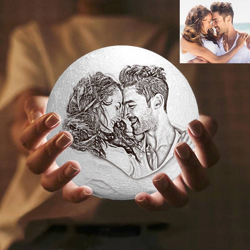 Photo Moon Lamp, Custom 3D Photo Light - Remote Control 16 Colors