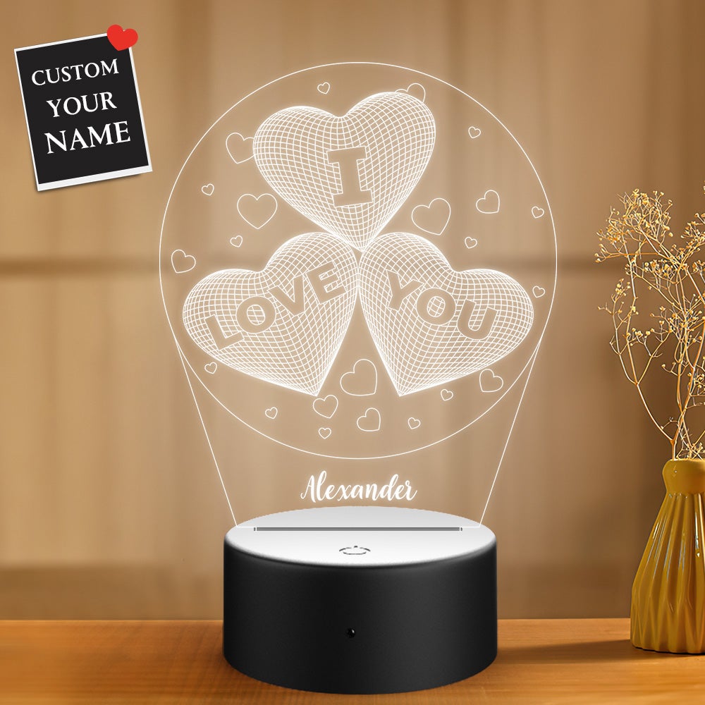 Personalised Acrylic Plaque Night Light with Heart-shape Gift for Boyfriend Girfriend Valentine's Day - soufeeluk