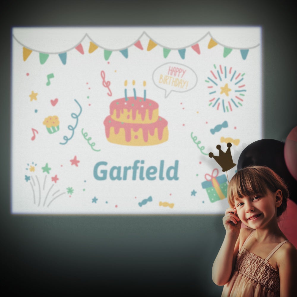 Custom Name Happy Birthday Projector Lamp Home Party Decor Atmosphere Light Birthday Gift - soufeeluk
