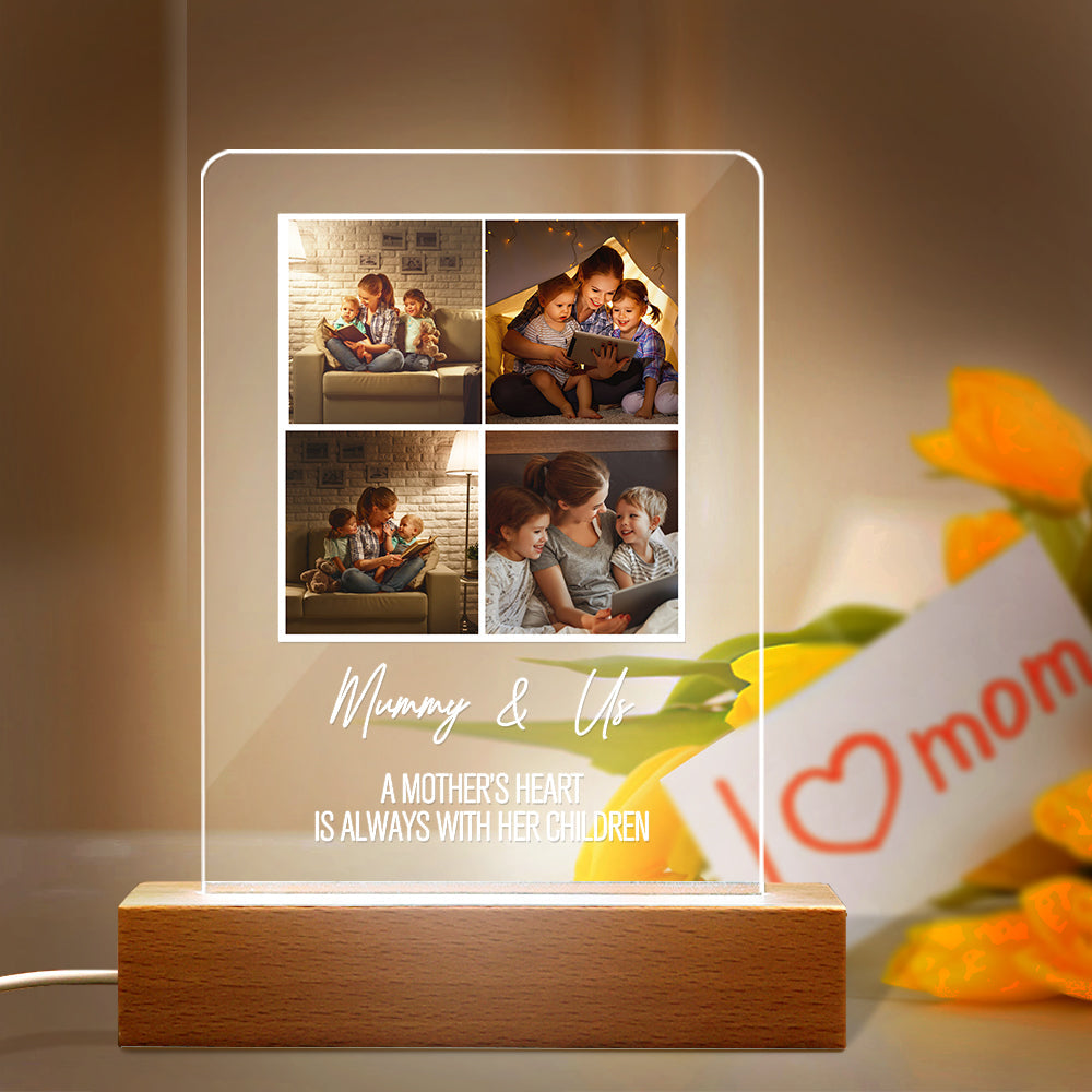 Custom Photos Acrylic Lamp Gift for Mom - soufeeluk