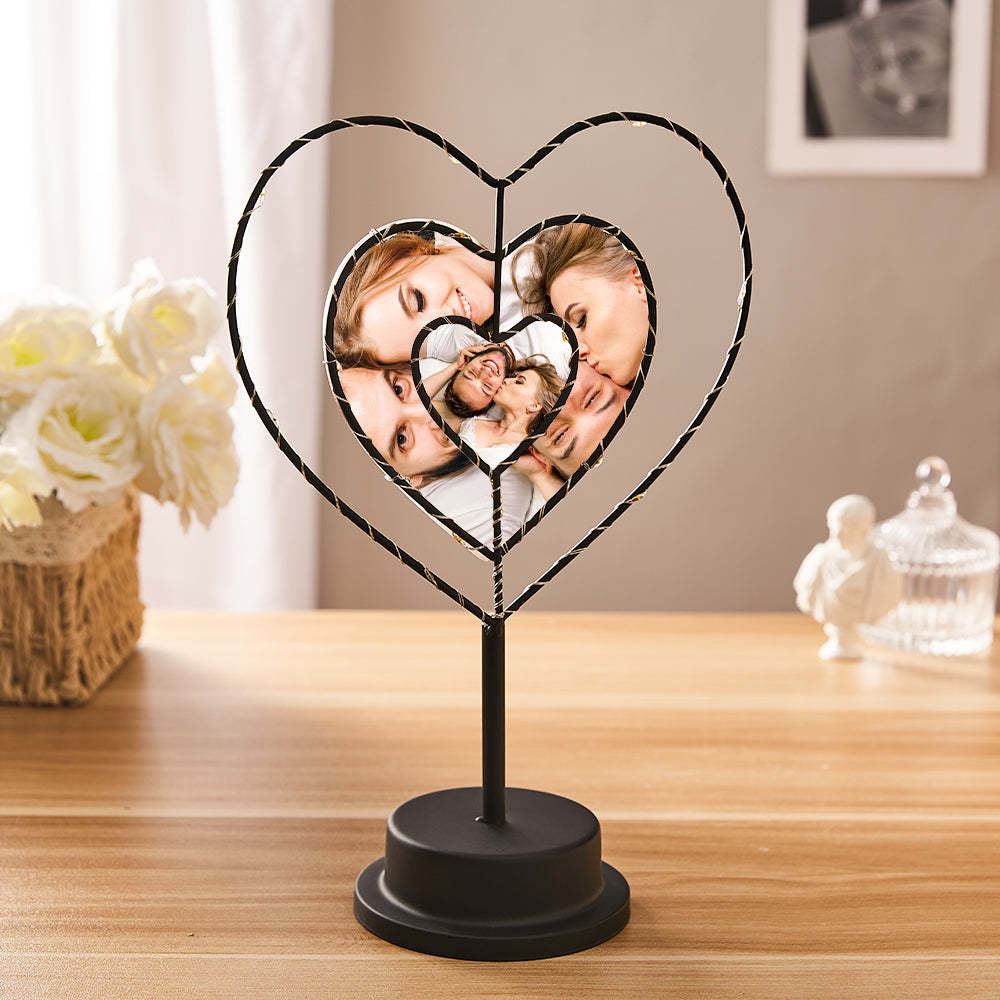 Custom Photo Lamp Love LED Night Light Personalised Heart-shaped Lamp Gift for Lover - soufeeluk