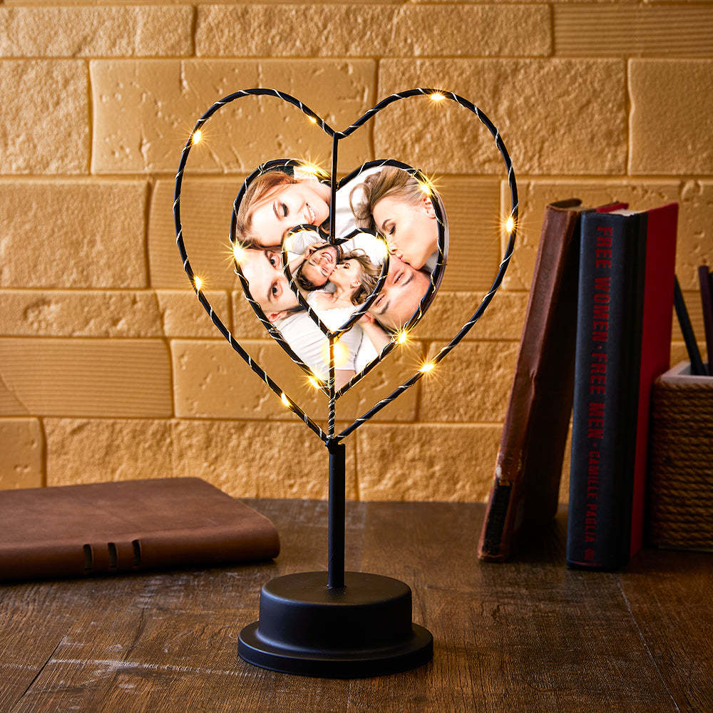 Custom Photo Lamp Love LED Night Light Personalised Heart-shaped Lamp Gift for Lover - soufeeluk