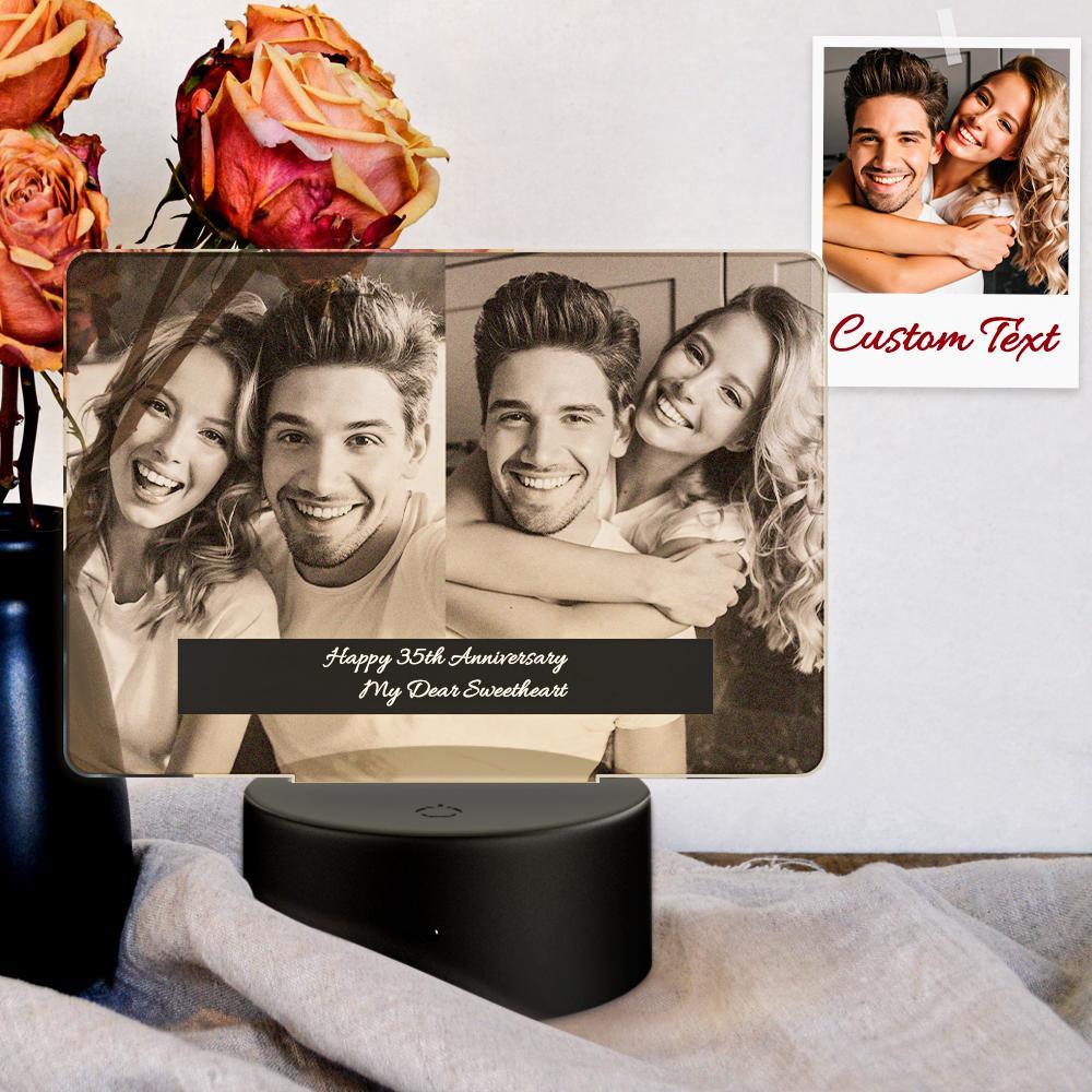 Personalised Gifts 3D LED Rectangular Base Acrylic Photo Lamp Gift For Mother's Day - soufeeluk