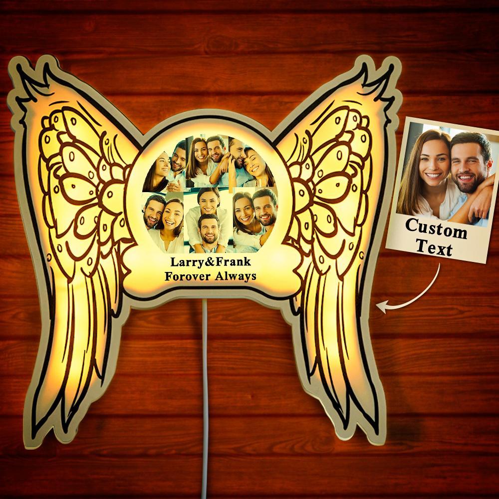 Custom Photo Engraved Night Light Angel Wings Home Gifts - soufeeluk