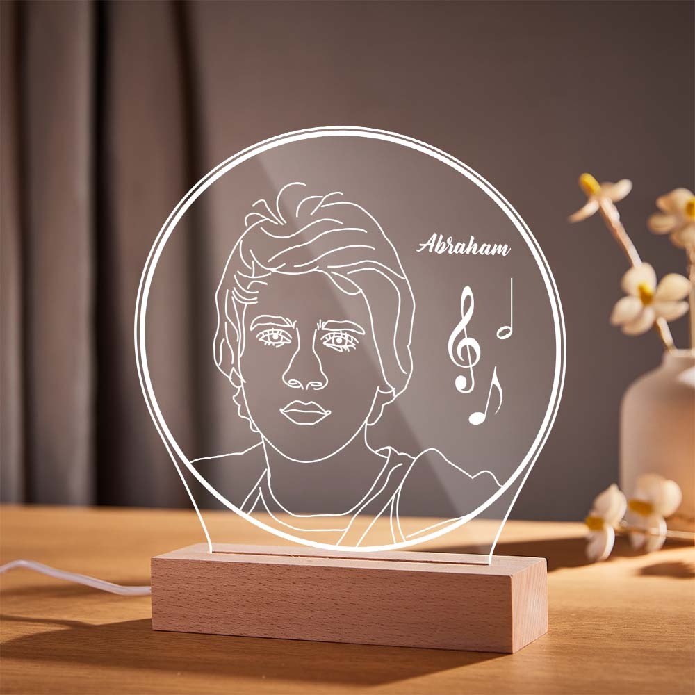 Personalised Musical Note Photo Night Light Custom Engraved 3D Lamp 7 Colors Acrylic Night Light Birthday Gifts - soufeeluk
