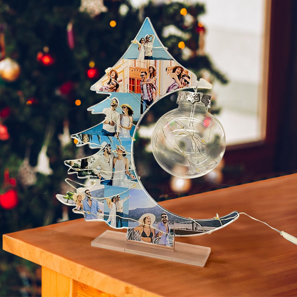 Custom Photo Night Light Personalised Christmas Tree Lamp Home Decor Gift - soufeeluk