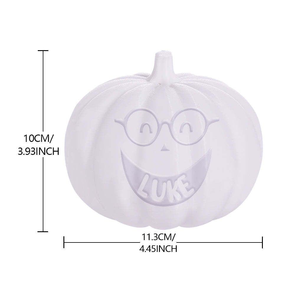 Personalised Halloween Pumpkin Light Custom Round Glasses Light Custom Light Up Jack-o-lantern Halloween Decor - soufeeluk