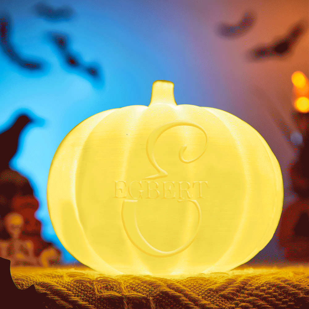 Personalised Halloween Pumpkin Light Custom Name Light Custom Light Up Jack-o-lantern Halloween Decor - E - soufeeluk