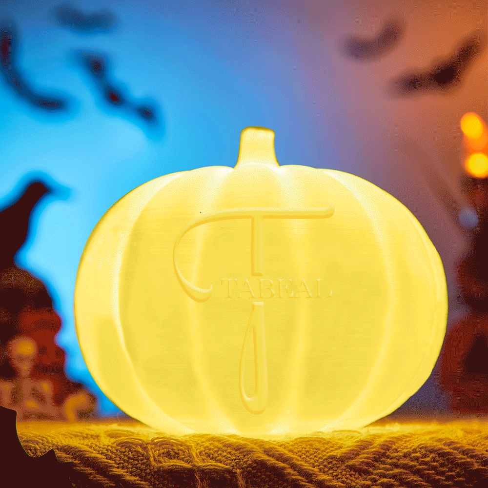 Personalised Halloween Pumpkin Light Custom Name Light Custom Light Up Jack-o-lantern Halloween Decor - T - soufeeluk