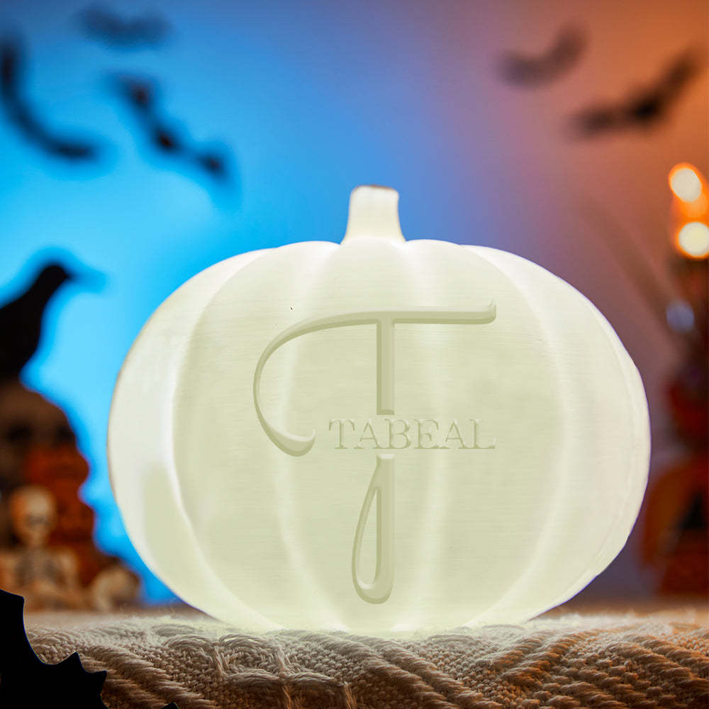 Personalised Halloween Pumpkin Light Custom Name Light Custom Light Up Jack-o-lantern Halloween Decor - T - soufeeluk
