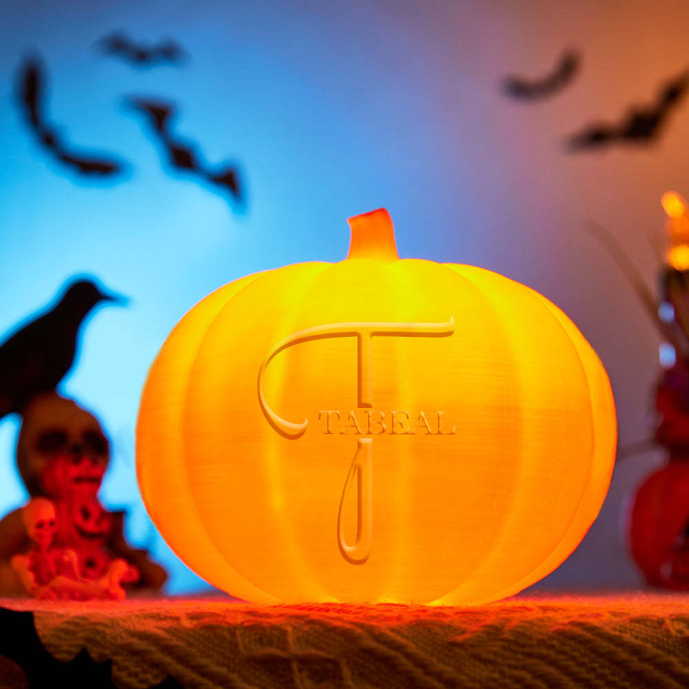 Personalised Halloween Pumpkin Light Custom Name Light Custom Light Up Jack-o-lantern Halloween Decor - T - soufeeluk