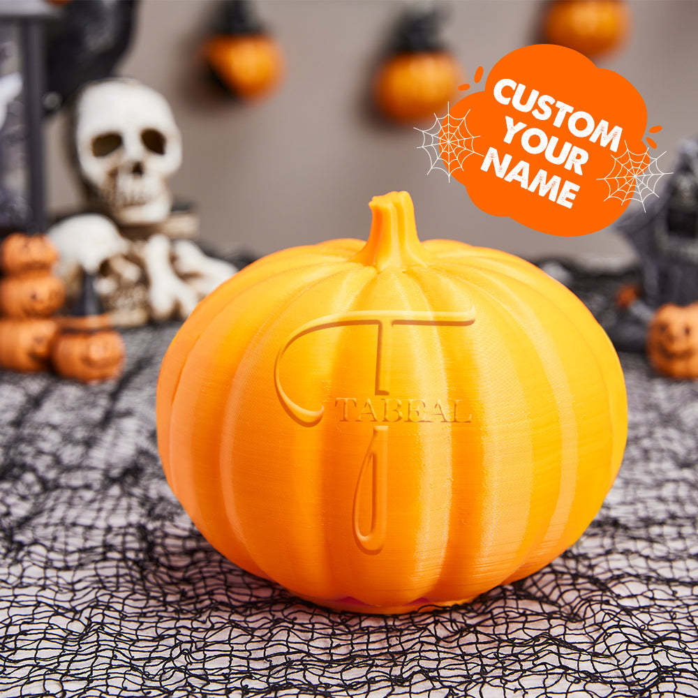 Personalised Halloween Pumpkin Light Custom Name Light Custom Light Up Jack-o-lantern Halloween Decor - T - soufeeluk