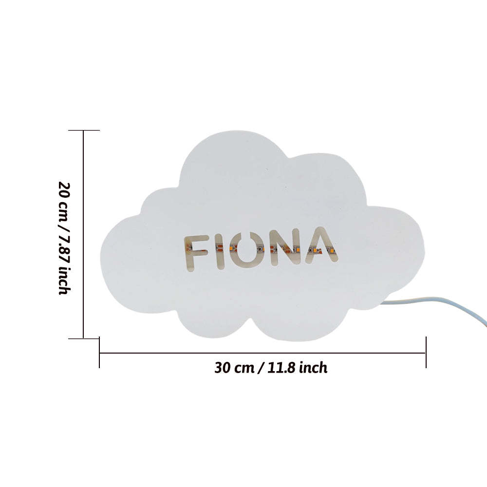 Personalised Name Cloud Wall Light for Kids Room Birthday Gift for Kids - soufeeluk
