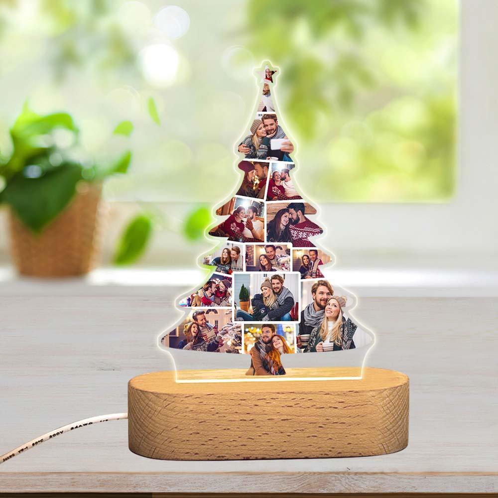 Custom Christmas Tree Photo Lights Personalised Gifts With Pictures Night Light Home Decor Gift For Christmas - soufeeluk